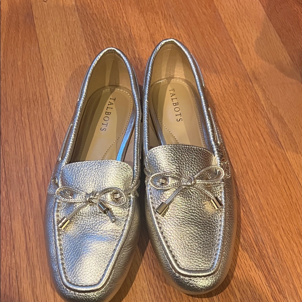 Talbots Metallic Gold Loafers